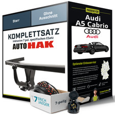 Für AUDI A5 Cabrio Typ F57, F5E Anhängerkupplung starr +eSatz 7pol 16- AHK