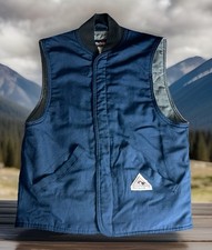 Bulwark FR Flame-Resistant Workwear Men's S Insulated Vest Snap Button Navy