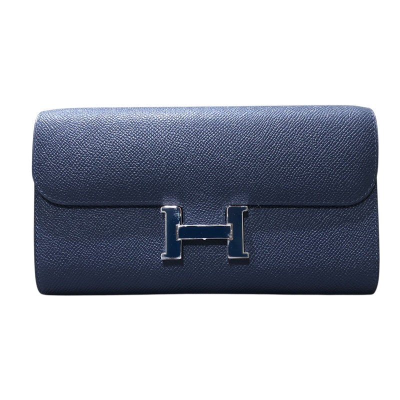 HERMES Constance Togo Blue Epsom Leather Shoulder Bag #OKB647