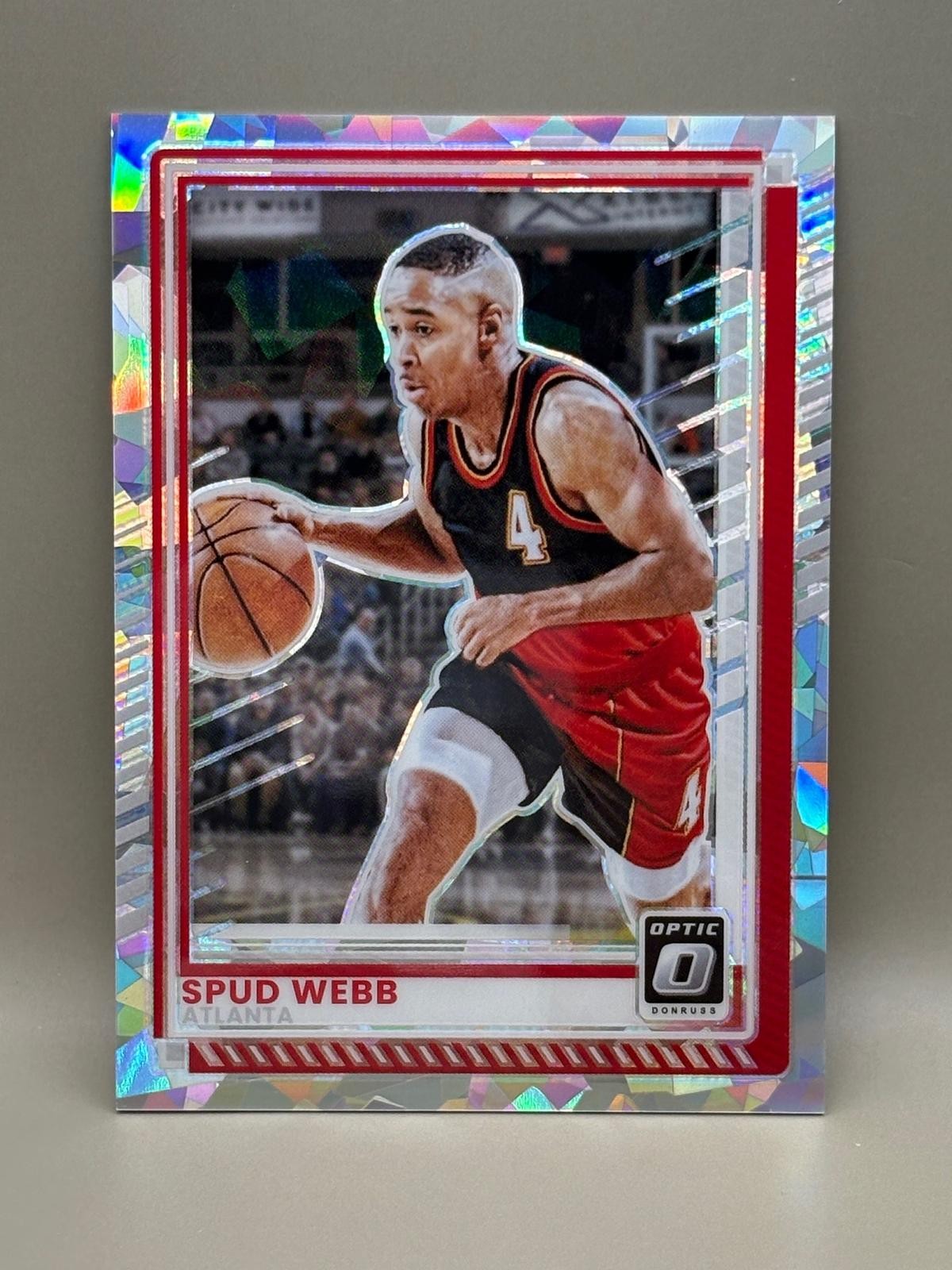 2025-26 Donruss #145 Spud Webb Optic Cracked Ice #/25