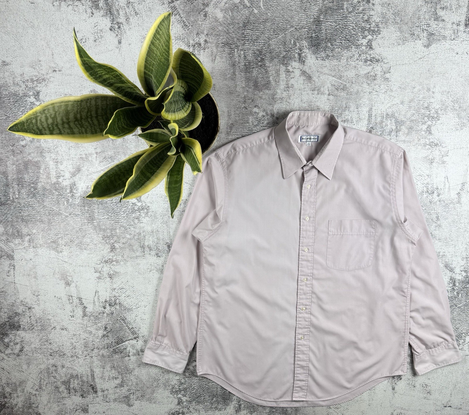 Camicia bianca vintage Yves Saint Laurent YSL Paris manica lunga lusso bottoni