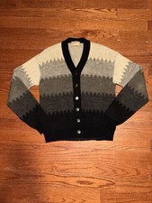 Vintage 60s Brentwood Cardigan Sweater Mens M Brown Wool Button Down Long Sleeve