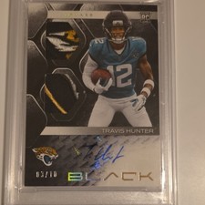 2025 Panini Black Futuristic Travis Hunter Jaguars Gold Rookie /10 FUT-THR