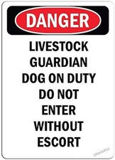 Aluminum Livestock Dog Warning Danger Tin Metal Signs Home D cor 8x12