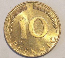 Coin Germany: 10 Pfennig 1970 J