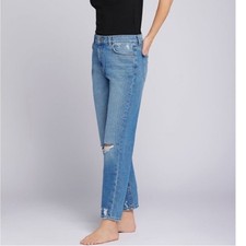 Current/Elliott Cloudburst Boyfriend Women Sz 26 Light Blue Straight Leg Jeans