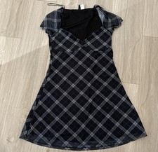 Women’s Navy & Black Plaid Mini Dress - Size S