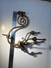 ANTIQUE 19THc. ART NOUVEAU UNUSUAL BENT BRASS GAS SCONCE