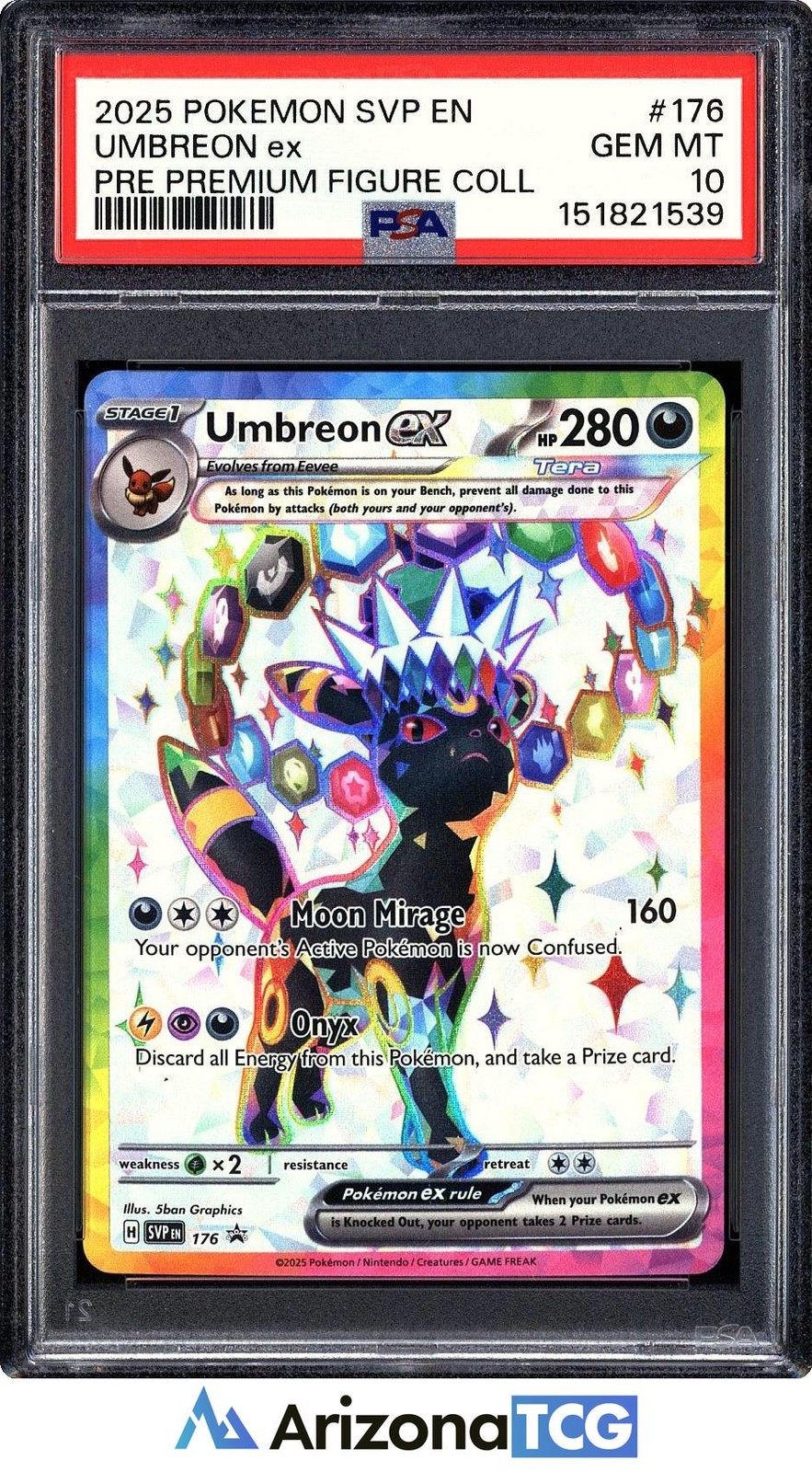 Pokemon 2025 Umbreon ex 176 Tera Promo PFC GEM MINT PSA 10