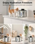 NPET Stainless Steel Wireless Cat Fountain, 1Gallon/135oz Battery Operated Autom — photo 2