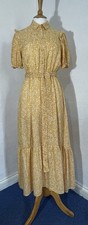 New Look Size 6 Dress Yellow Belt Summer Holiday Beach Party Casual Work 1309