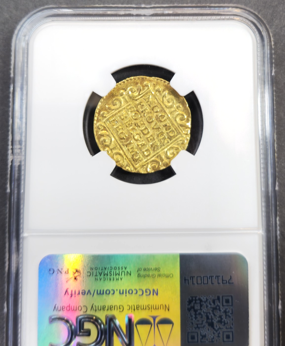 1660 NETHERLANDS GOLD 1 DUCAT UTRECHT KNIGHT NGC MS 61 EXTREMELY