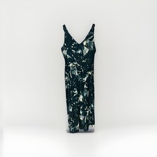 Chaps womens Blue  leaf print midi jersey dress XL NWT