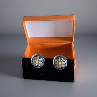 Hermès Clou de Selle Medallion Silver-tone Clip on Earrings, Signed