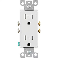 Decora 15 Amp 125 V Tamper Weather Resistant Duplex Outlet/Receptacle, White 1-