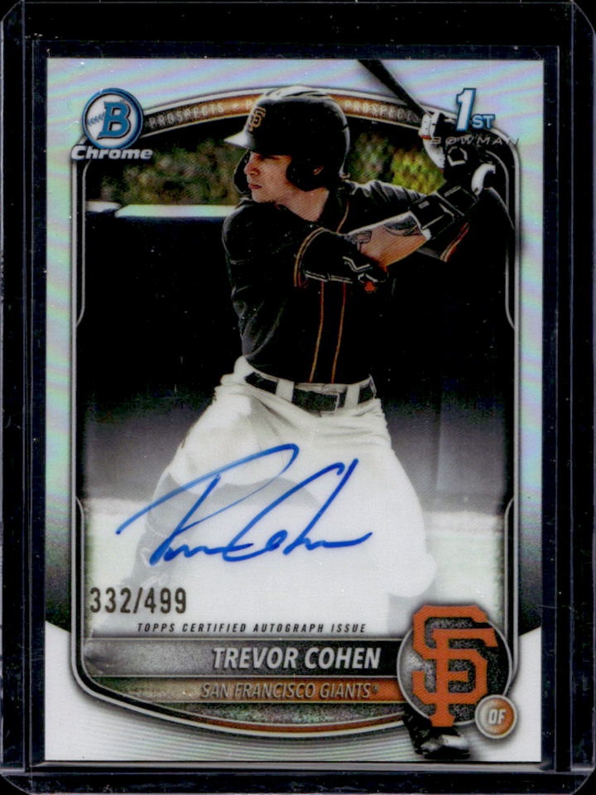 2025 Bowman Draft Trevor Cohen Chrome Auto Refractor 1st Prospect #/499 Giants