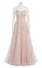 Jovani Spaghetti Strap Embroidered Prom Gown Size 6
