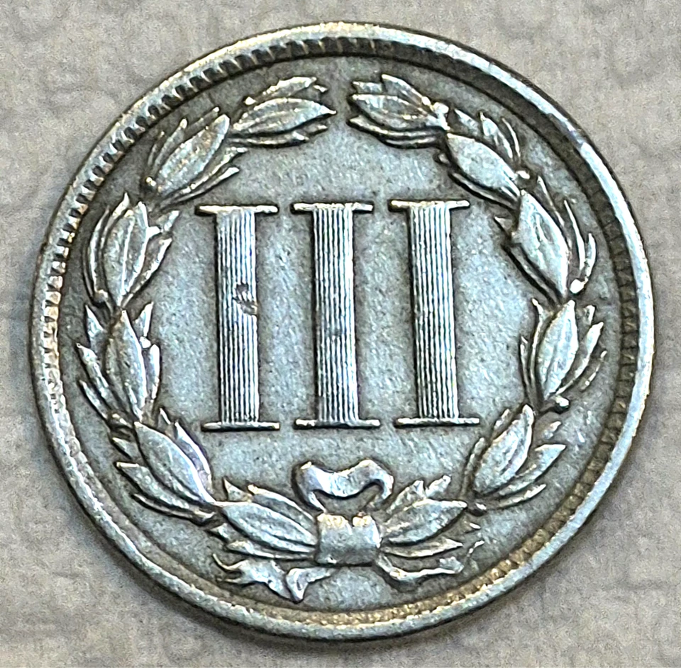 1881 Three Cent Nickel, 3C, VF-XF Circulated Features Civil War Era US Coin - Image 2 of 2