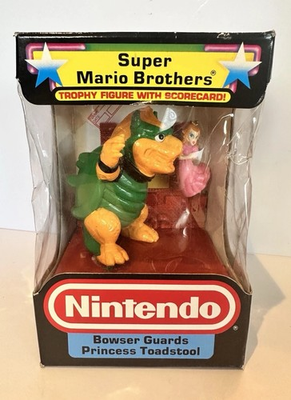 #ad Bowser Guards Princess Toadstool Nintendo Trophy Figures Peach King Koopa 1988 $219.99