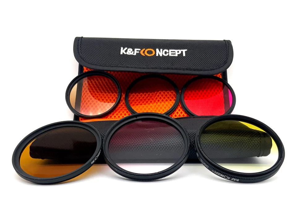 K&F Concept Set De 6 Filtres Couleur Dégradé Pink Brown Yellow + Étui 58mm - Photo 1/1