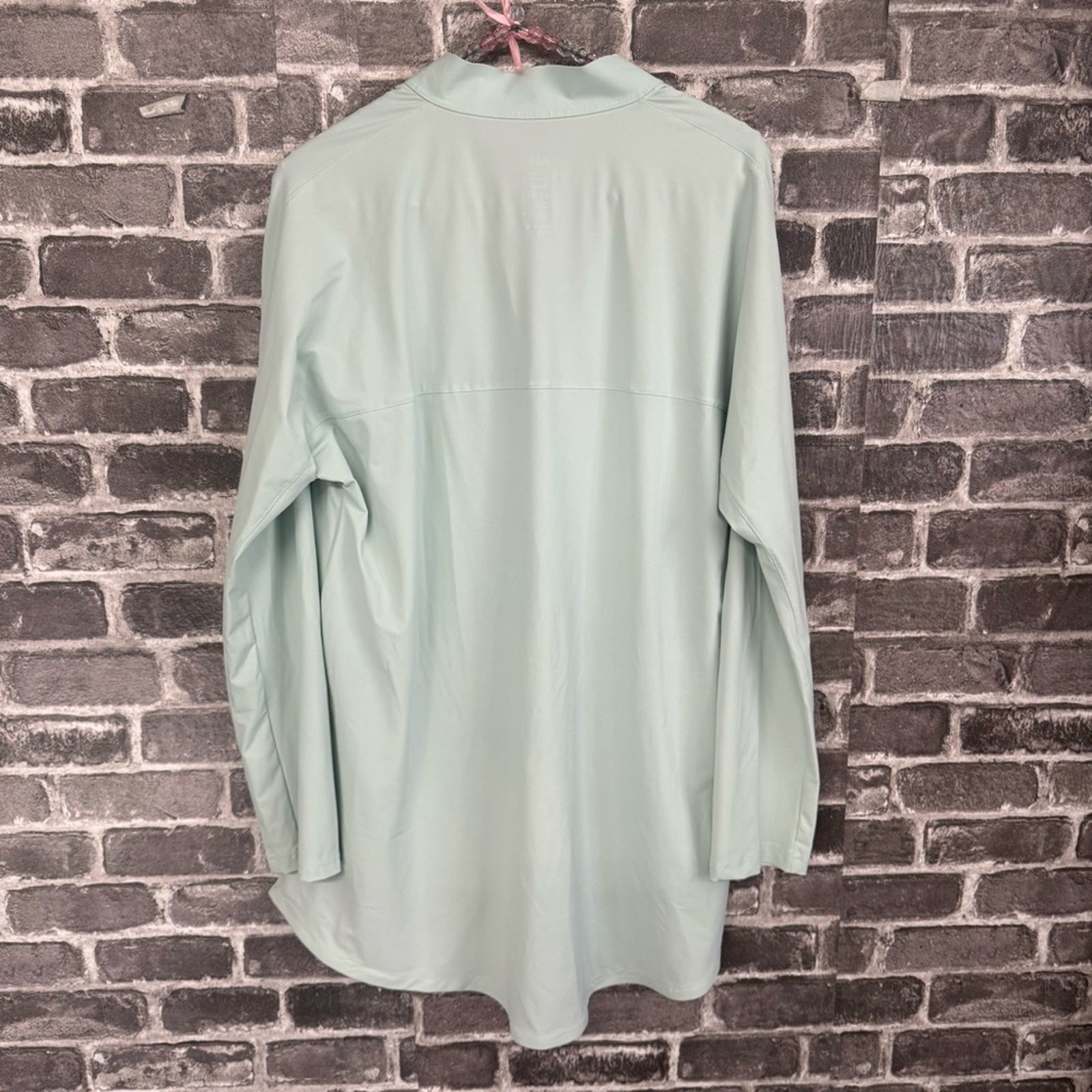 Aday Something Borrowed Shirt snap button up mint… - image 8