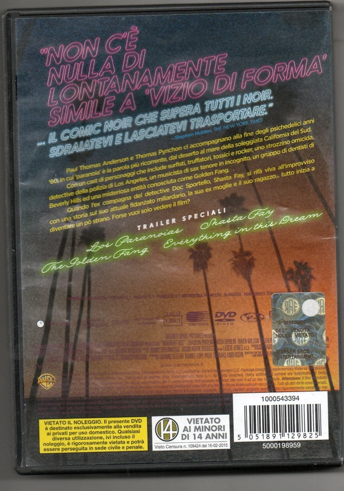 Vizio di forma - dvd - Paul Thomas Anderson 2014 - raro fuori catalogo - Immagine 2 di 2