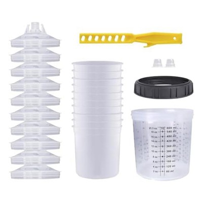 Tazza di Vernice Usa e Getta per Pistola a Spruzzo HVLP e LVLP 600ml, 50 Tazze