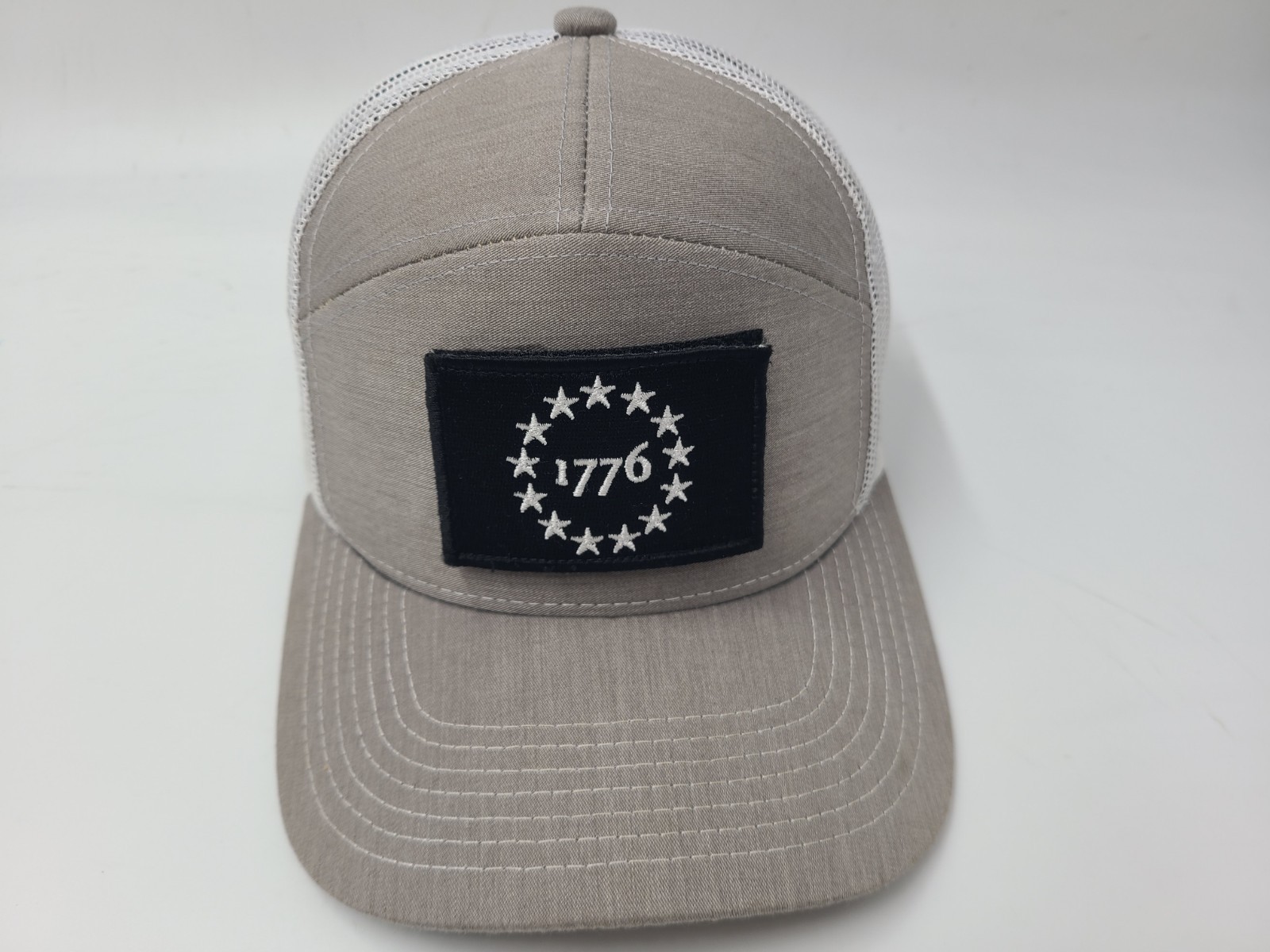 1776 Patch Mesh Trucker Snapback Hat Cap Tactical America Men Women Gray White