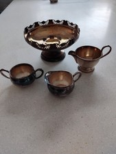 Vintage Possibly Silver plated Holloware Pieces Tea Or Coffee Set.