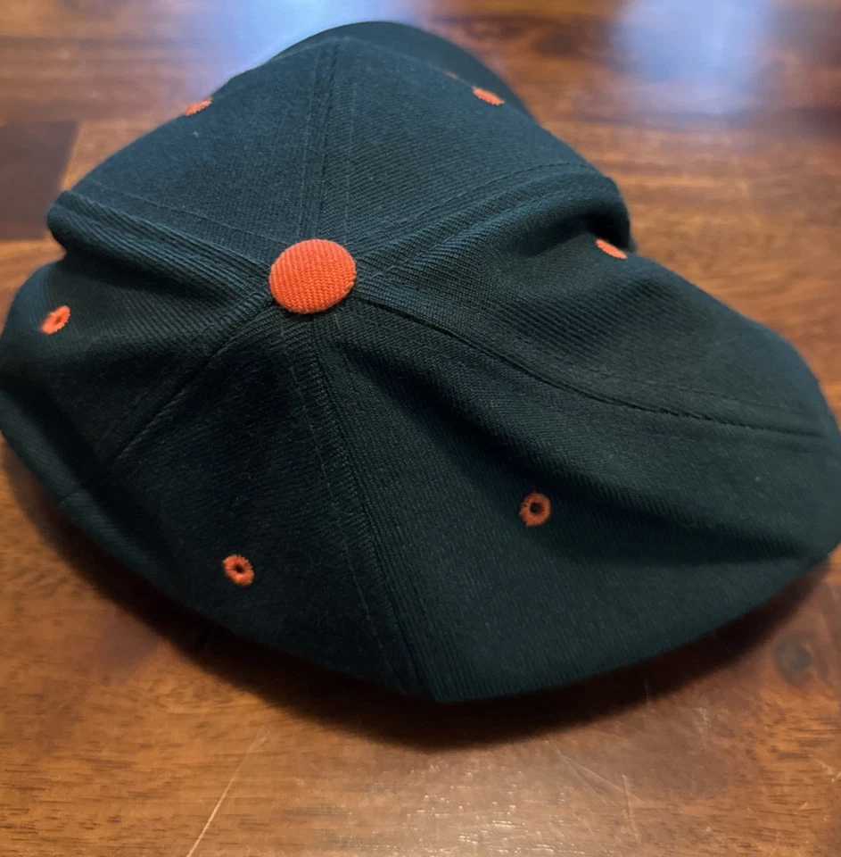 Vintage Zephyr Miami Hurricanes Hat Cap 7 5/8 Green Orange Fitted Wool - Image 3 of 4