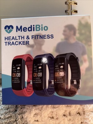 MediBio Health & Fitness Tracker Heart Rate-Blood Pressure-Sleep Monitoring New