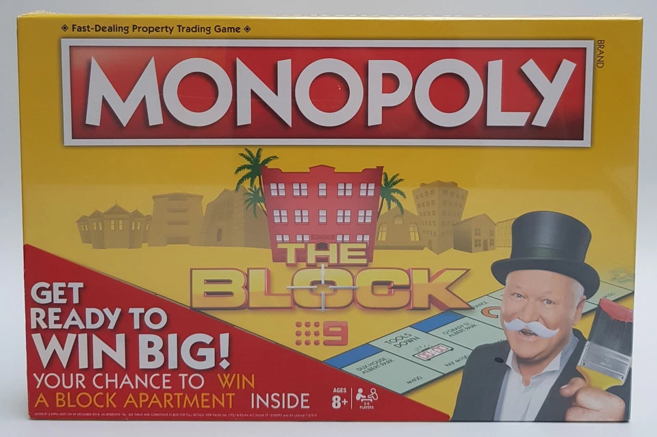 The Block Monopoly Board Game 9 Network Australia TV Series Themed Hasbro Sealed - Image 2 of 4