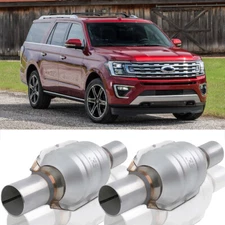 Pair 2" Car Approved Catalytic Converter Stainless Steel EPA For Ford Expedition
