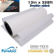 POVOKICI 13in x 328ft Direct to Film Transfer Film Roll -Warm Peel, Double Sided
