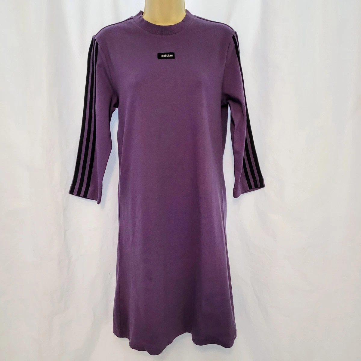chinese dress ladies Classic 100% Cotton A-Line Dress with 3/4 Sleeves Heather Grey / Medium