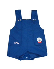 VTG Boys Size 12 Months Blue Gumball Embroidered Shortall Romper Sunsuit