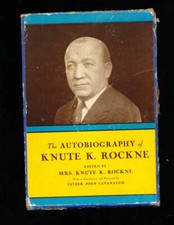 The Autobiography of Knute Rockne book Signed by Mrs. Rockne bx42