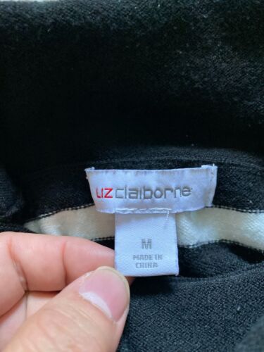 Liz Claiborne Women Striped Long Sleeve Turtleneck Pullover Sweater Black Size M - Picture 6 of 8