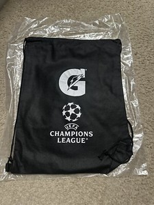 Gatorade UEFA Champions League Soccer Gymsack Drawstring Soccer Bag Black New