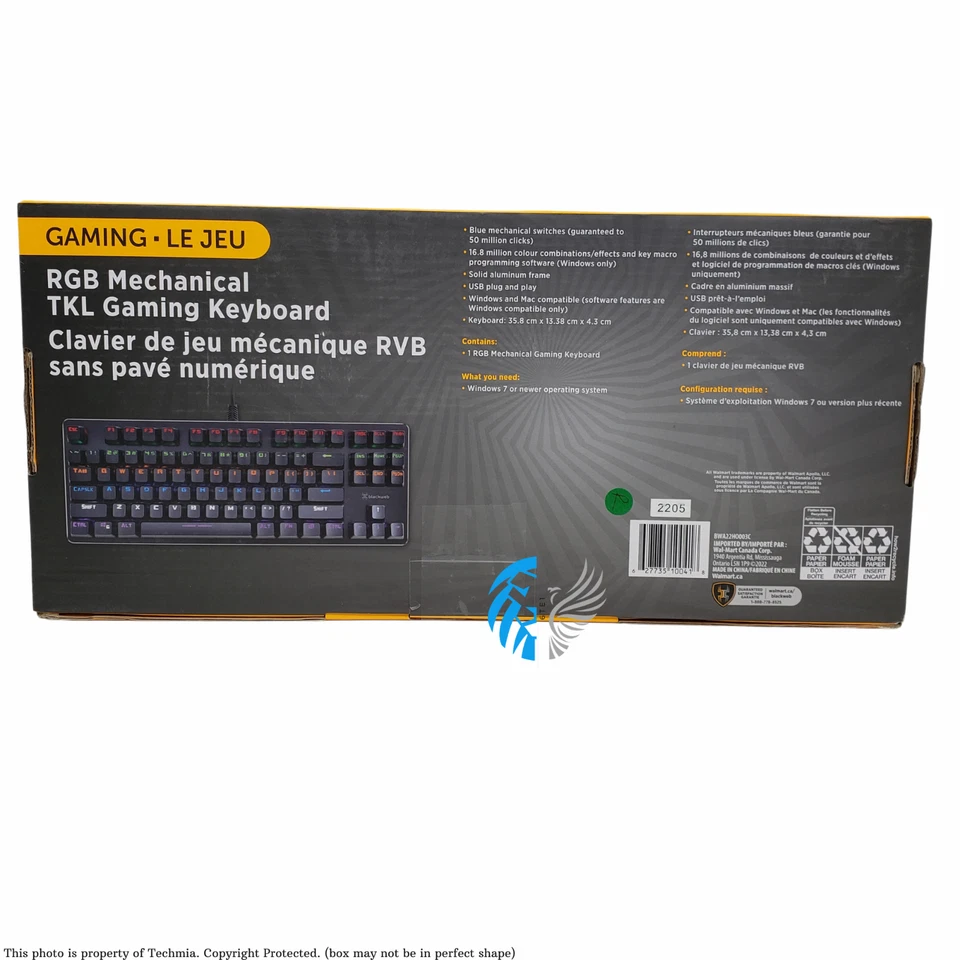 Blackweb RGB Mechanical TKL Gaming Keyboard USB Wired (BWA22H0003C) - NEW™ - Image 3 of 4