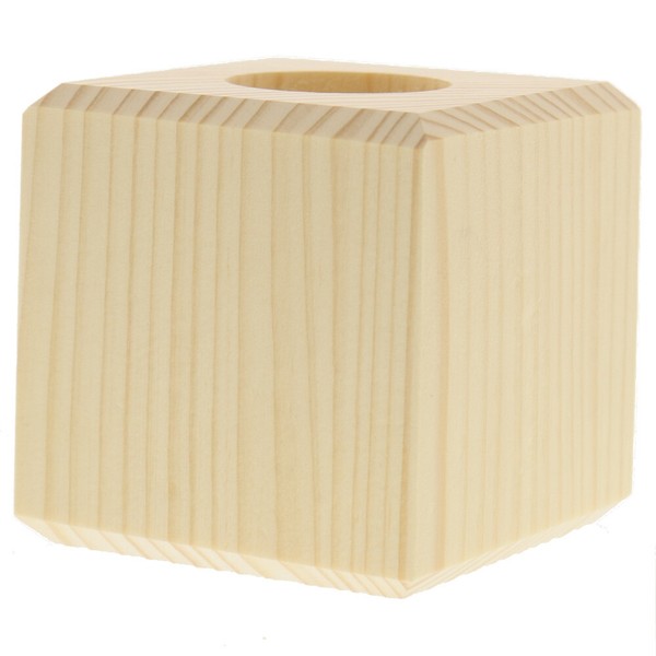 Teelichthalter KerzenstäNder Kerzenhalter Quadratisch 8 X 8 Cm Aus Fichtenholz-image
