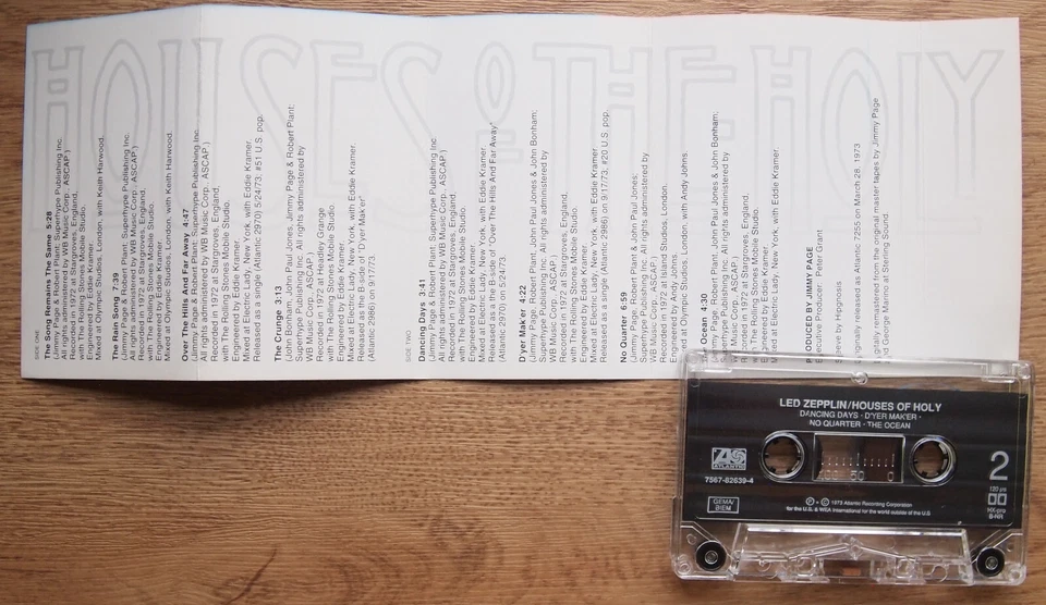 LED ZEPPELIN - HOUSES OF THE HOLY (7567826394) 90s EUROPE CASSETTE TAPE REISSUE - Image 3 of 3