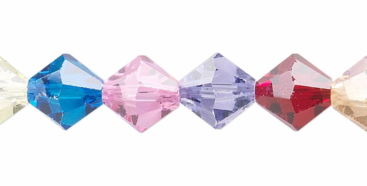 48 Swarovski 4mm Xilion Crystal Bicone Beads (5328) Mix of Colors 
