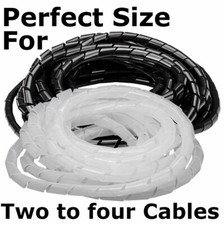 Spiral Wrap Cable Tidy Leads Binding / PC TV Home Cinema Wire Management CCTV