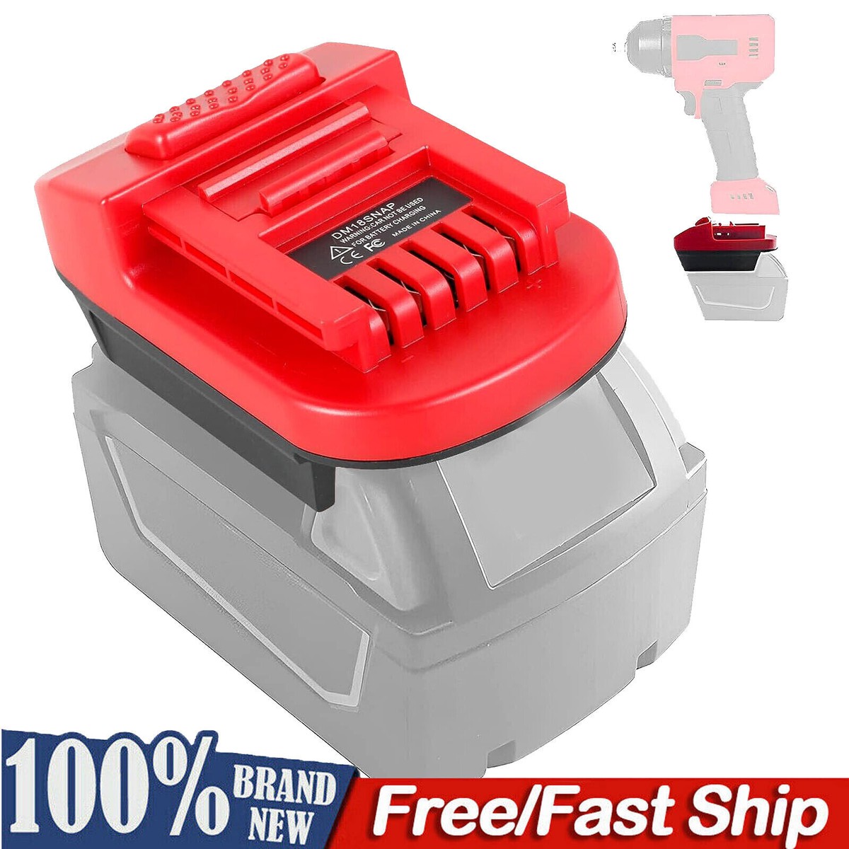 For Dewalt For Milwaukee 18V Li-ion Battery Adapter to For Snap-on