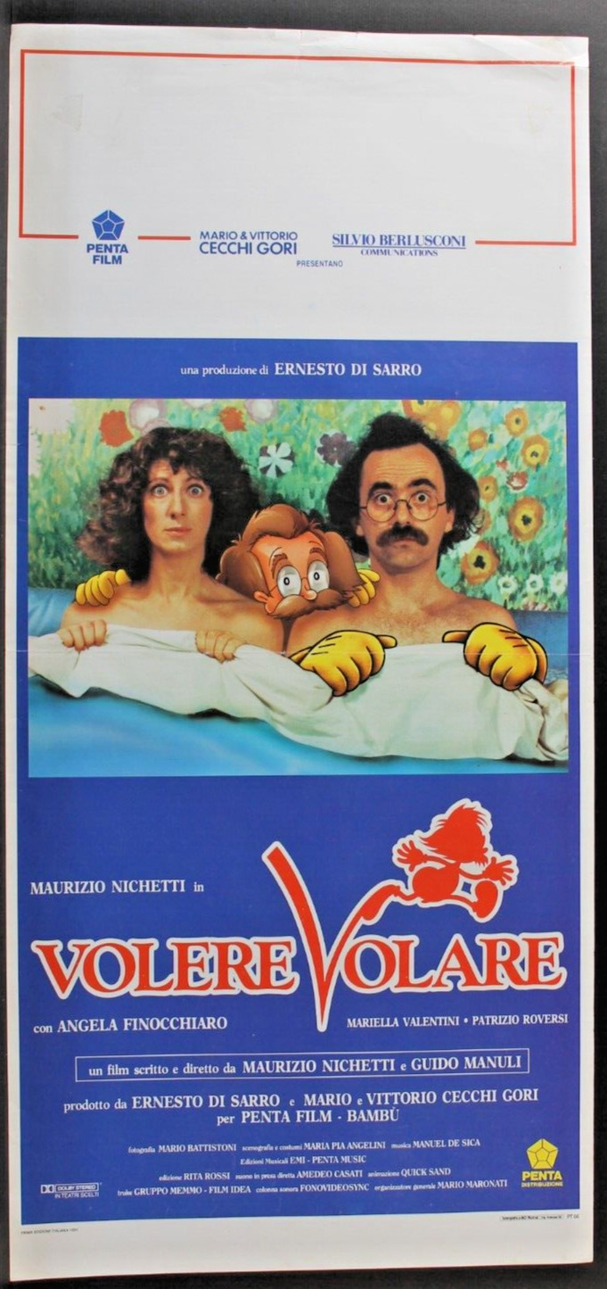 Locandina originale film Volere volare (1991) - Regia di Guido Manuli, Maurizio Nichetti