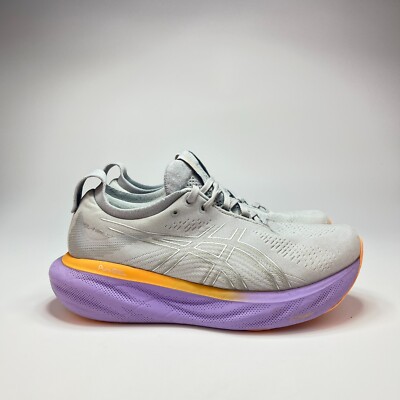 Asics Gel-Nimbus 25 Gray Purple Athletic Walking Running Shoes Women's Size 8