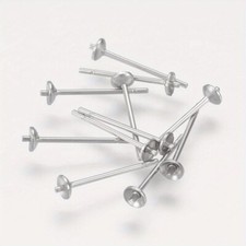 100pcs Tarnish Resistant 304 Stainless Steel Stud Earring Findings For Half