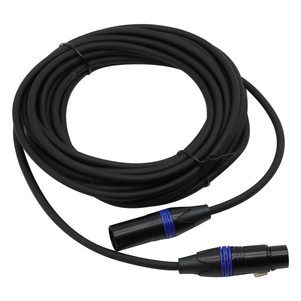 2x 25ft Coded 3-Pin Profession Light DMX Cable Male to Female Locking XLR End - Image 2 of 4