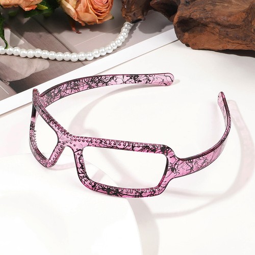 Sunglasses Frame Shape Hair Hoop Plastic Hairband with Non-Slip Teeth Vintage - Picture 18 of 18